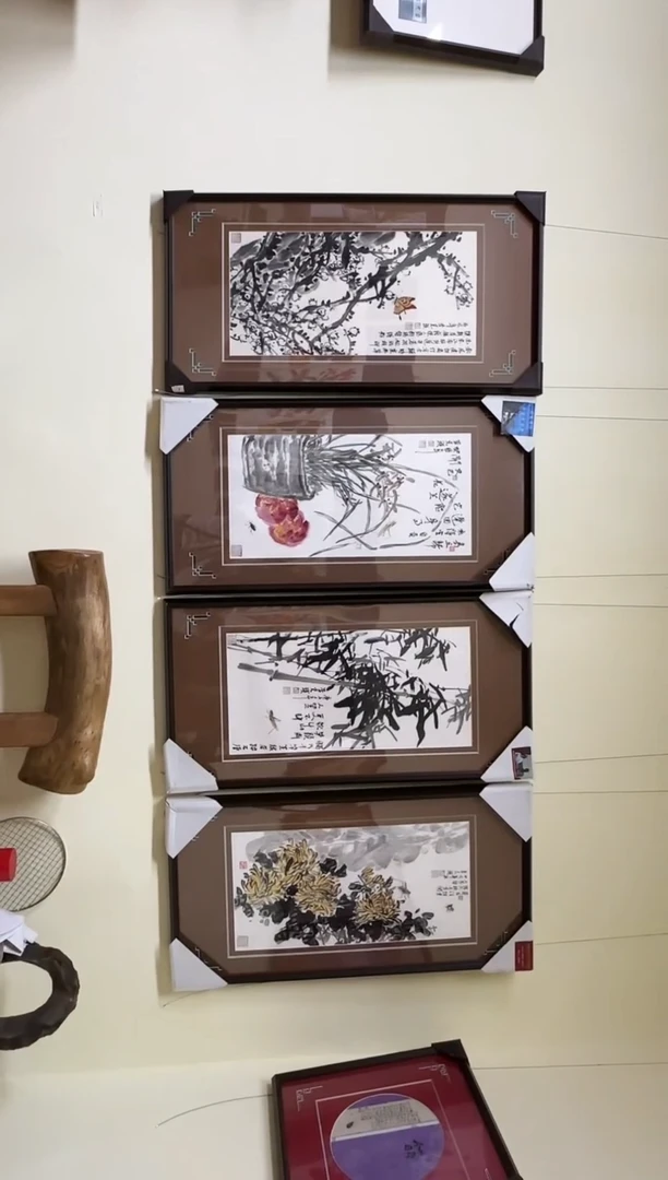 国画李克瑛-国画草虫4条屏