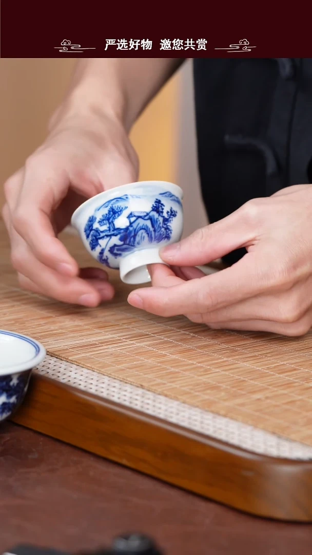 手工手绘青花主人杯