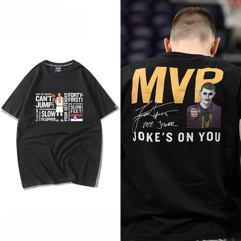 约基奇MVP现场同款短袖T恤掘金队约老师篮球运动夏季休闲男棉潮流