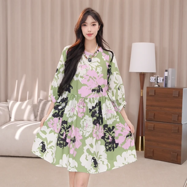 AMASS阿玛施春夏新款碎花休闲百搭连衣裙550019-2A79769