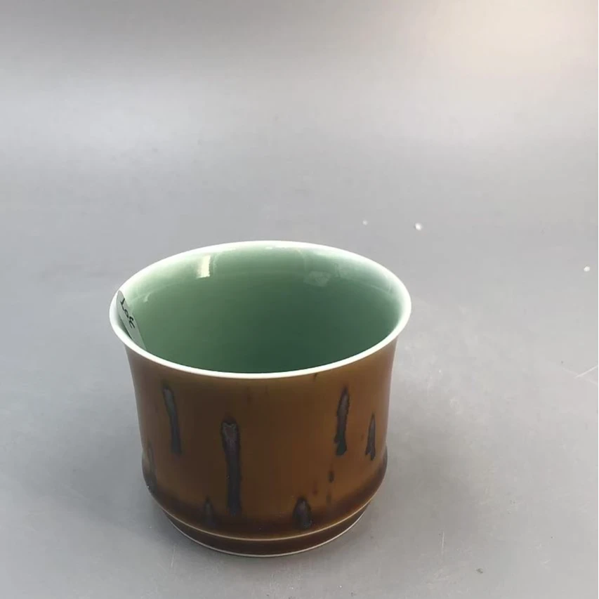 景德镇官方甄选 闰火堂 斑竹竹节杯rht00266