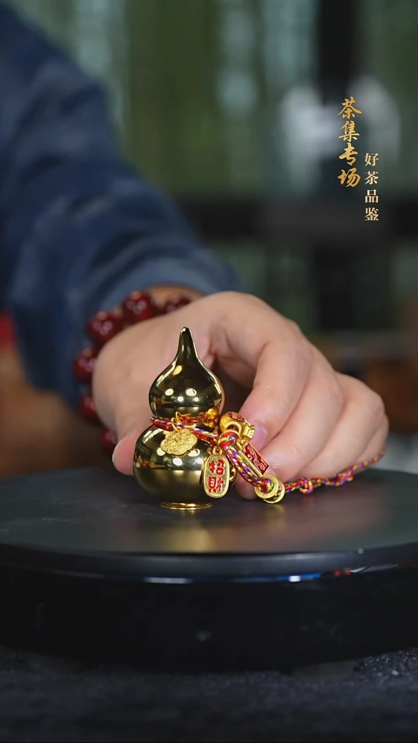 摆件陶金色小葫芦摆件