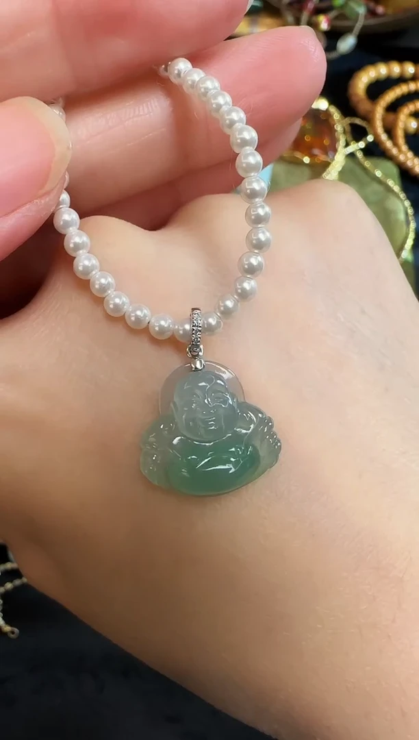 吊坠(不含链)18K金镶嵌翡翠吊坠