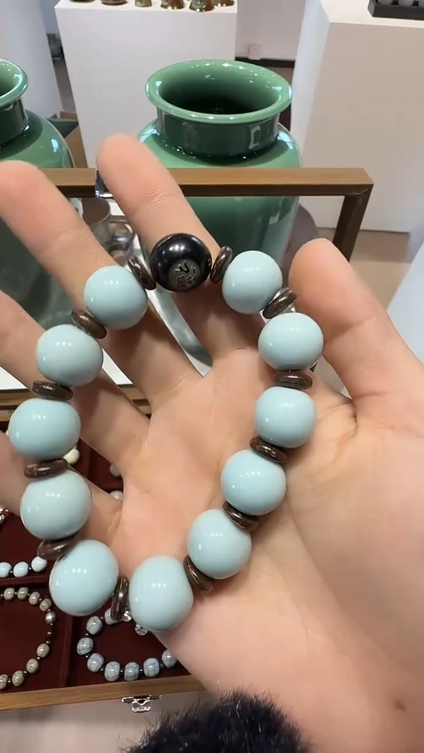青瓷手工茶器手串