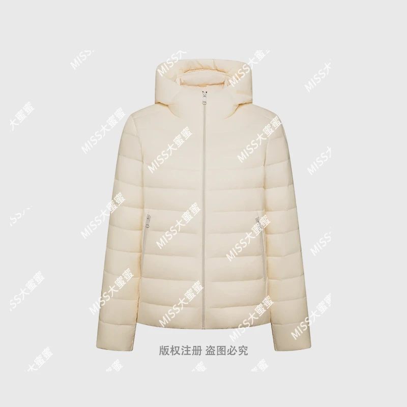 连帽长袖修身轻薄短款常规款轻便女士羽绒服9927