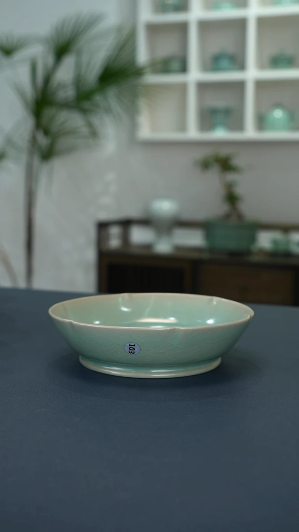 瓷片103号葵口洗14.3口径一级品      洁