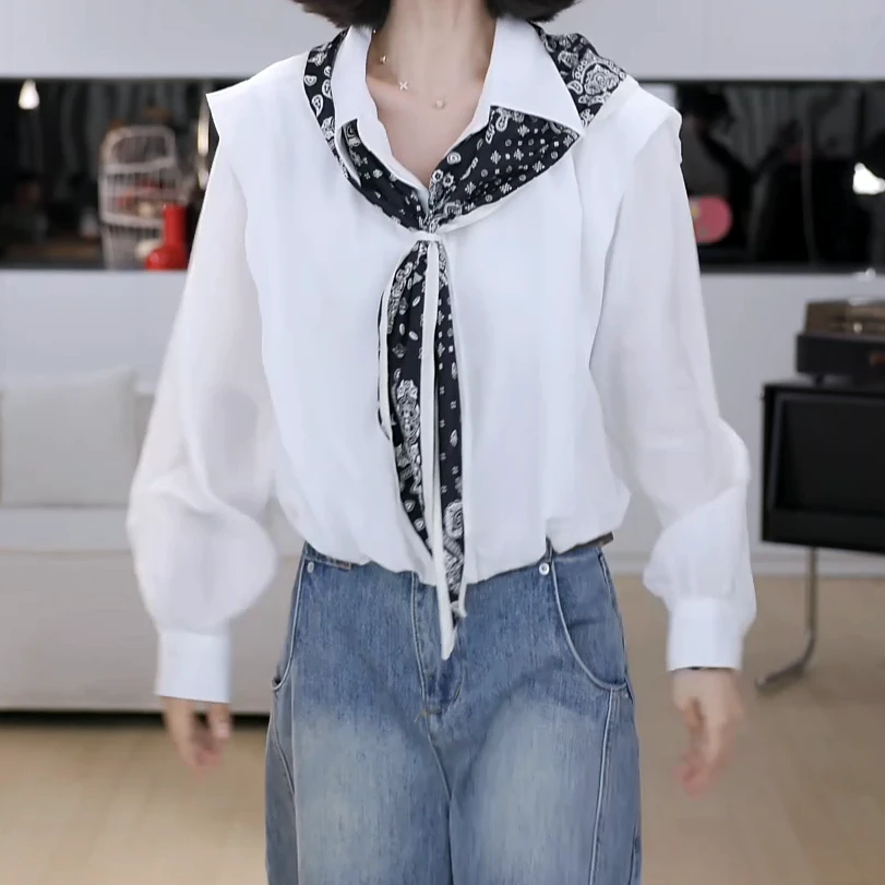 新款百搭极简设计款下摆衬衫C5752