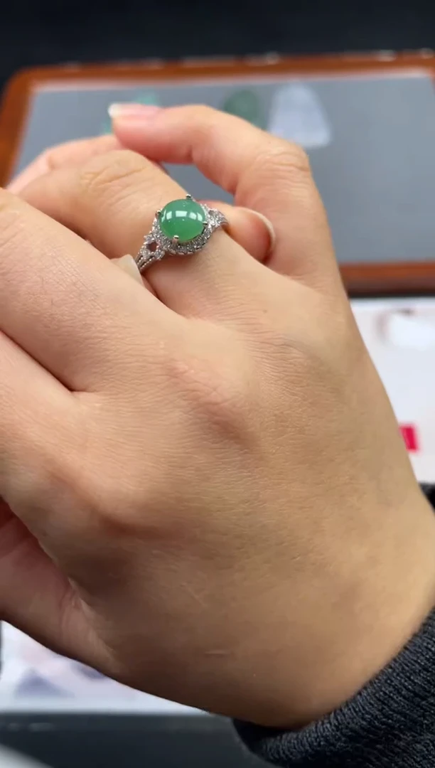 【闪购商品】定制翡翠银S925镶嵌01-18HDJT0127554