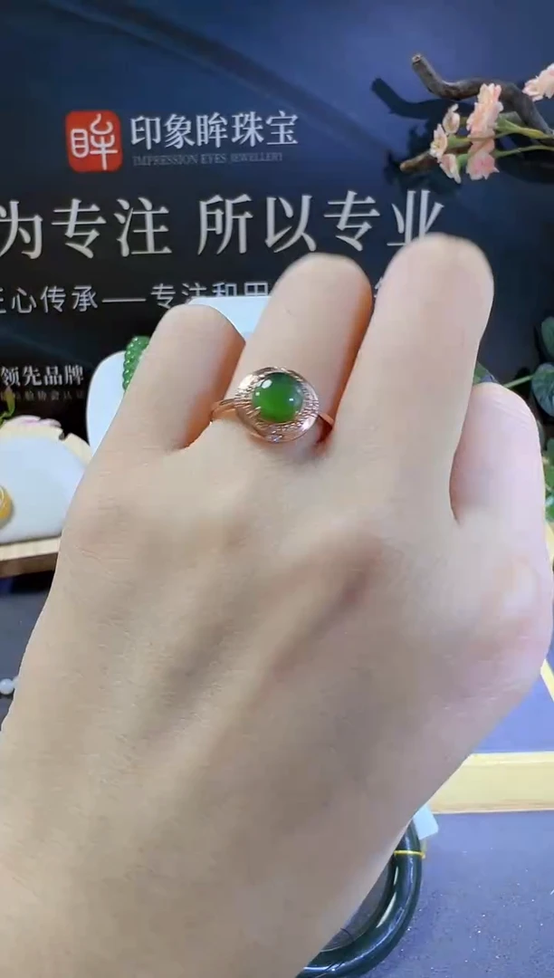 银S925镶嵌戒指和田玉/支持复检/多样性发一cg