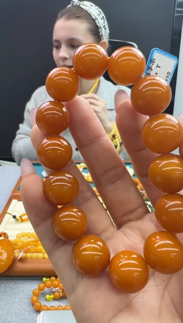 【闪购商品】琥珀手链未镶嵌9秒拍号