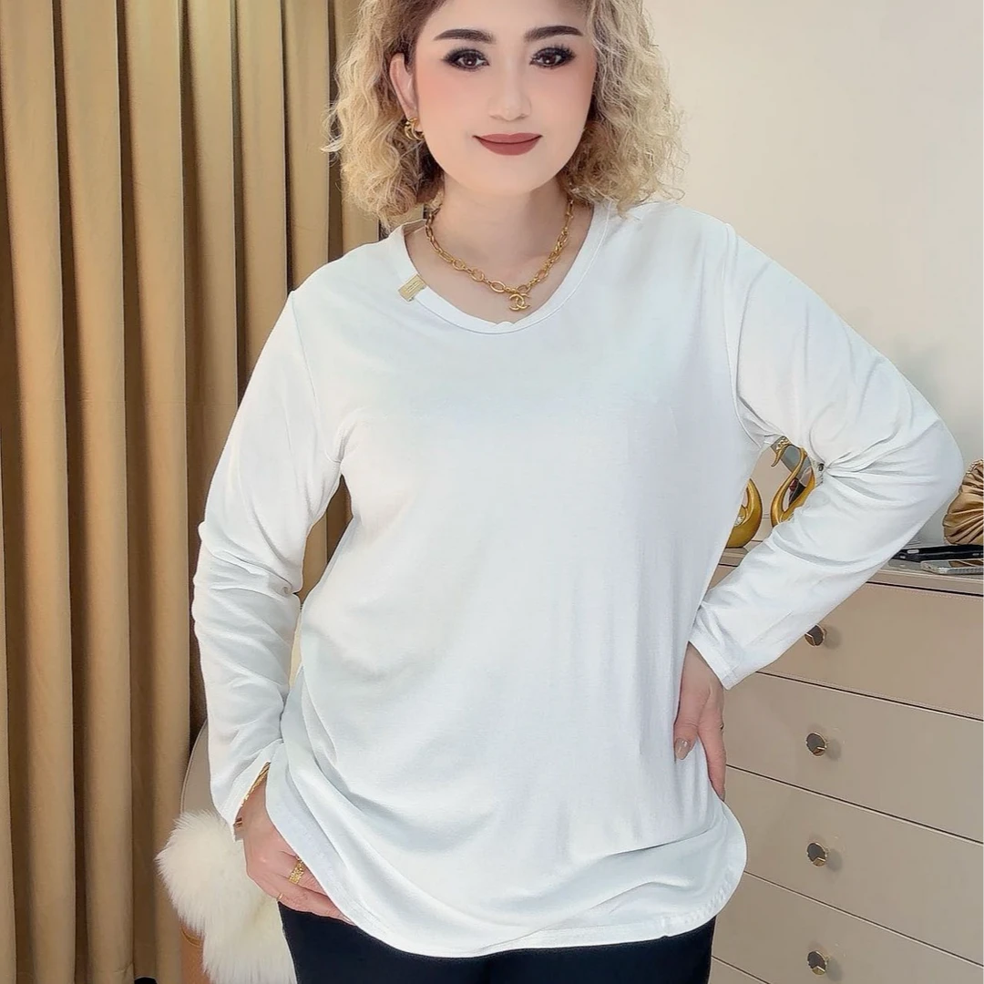 时尚长袖休闲宽松圆领新款打底