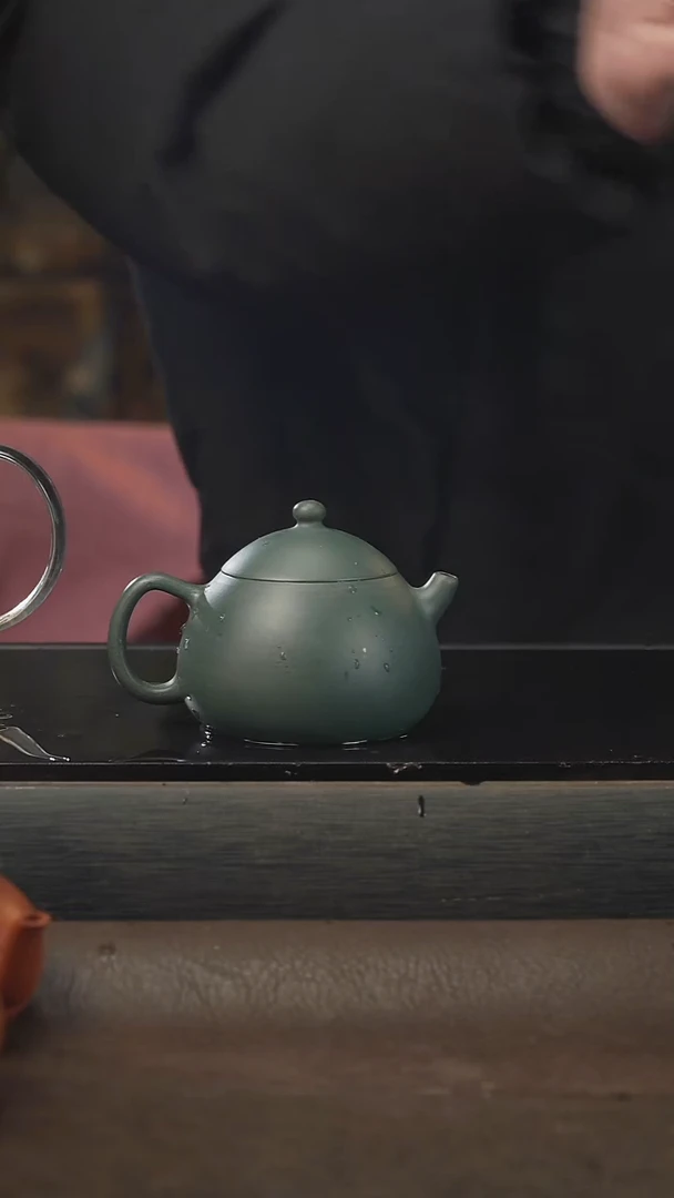 茶壶紫砂卤*文旦。某国绿泥，全手，150cc