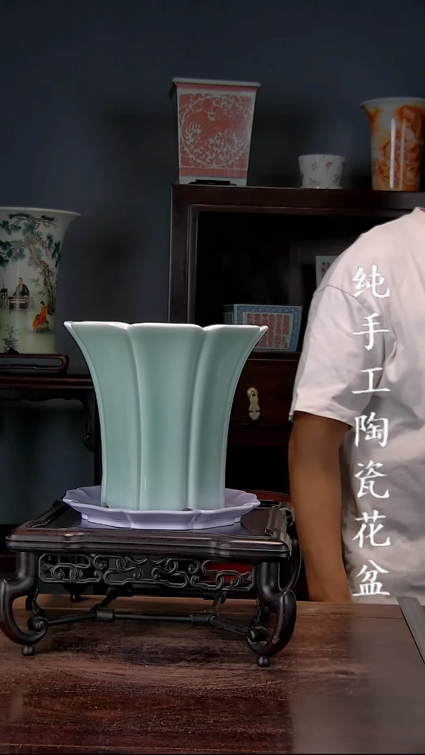 景德镇手工陶瓷花盆