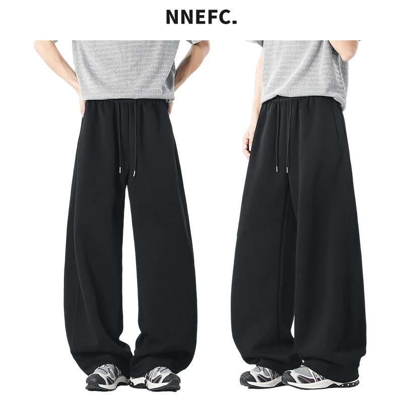 NNEFC美式重磅弯刀卫裤男女春秋季宽松阔腿裤高级感运动休闲长裤