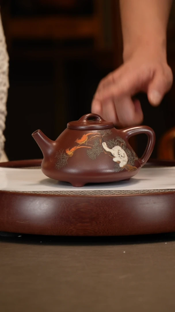 【闪购商品】紫砂茶壶【张赦棠】紫金龙血砂子冶石瓢