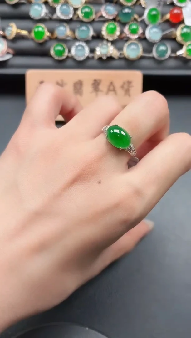 银S925镶嵌戒指翡翠11111