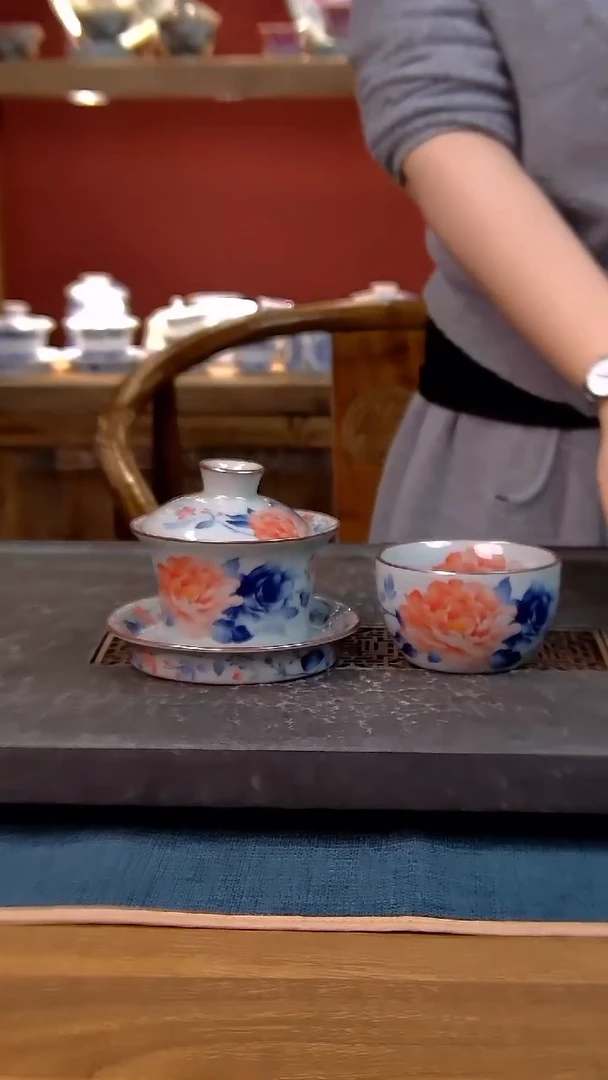 简装家用款2件套 老陶泥开片纹陶瓷茶具