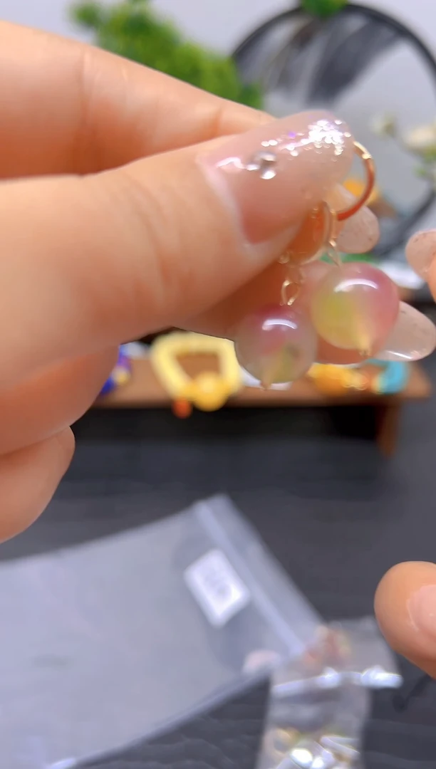 【闪购商品】碧玺猫眼耳饰14K金镶嵌耳饰e610