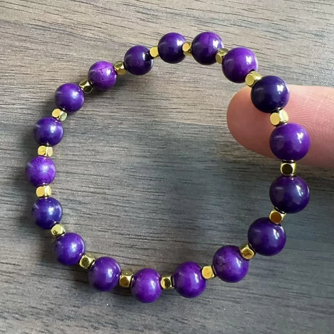 南非料-帝王紫8mm隔片珠珠手链 经典百搭款手串