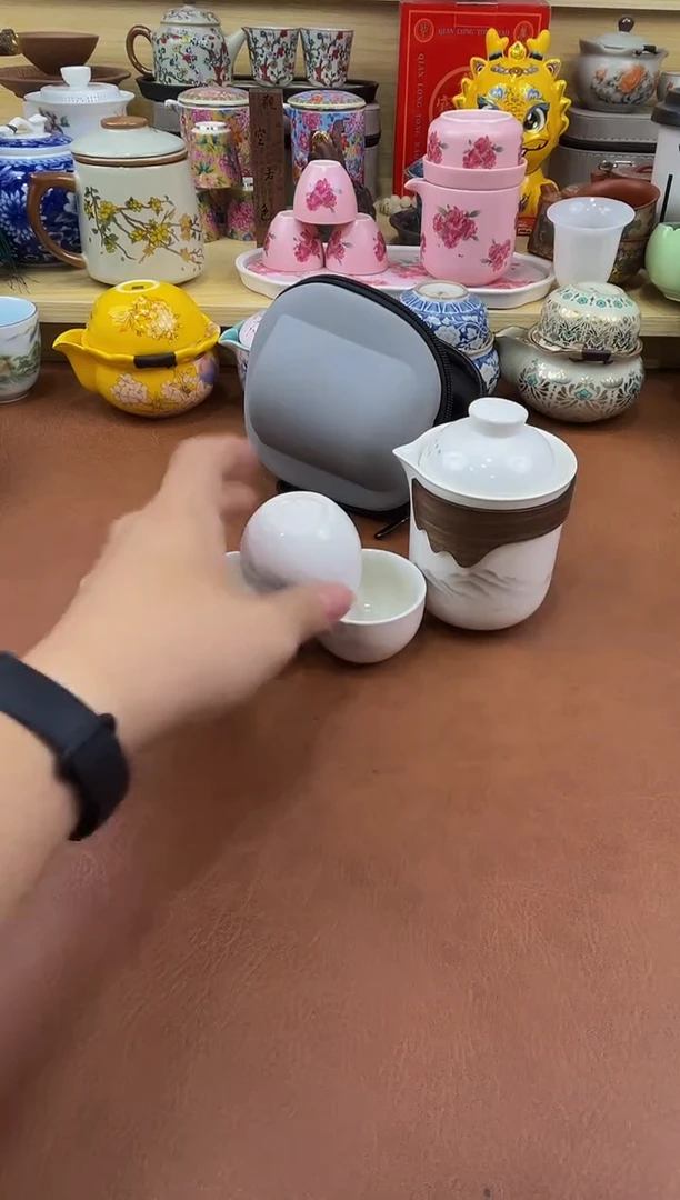 陶瓷茶具摆件旅行套组