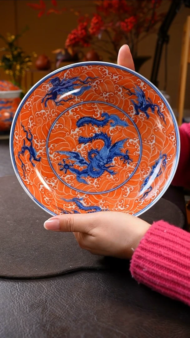 【闪购商品】矾红海怪壶承盘矾红