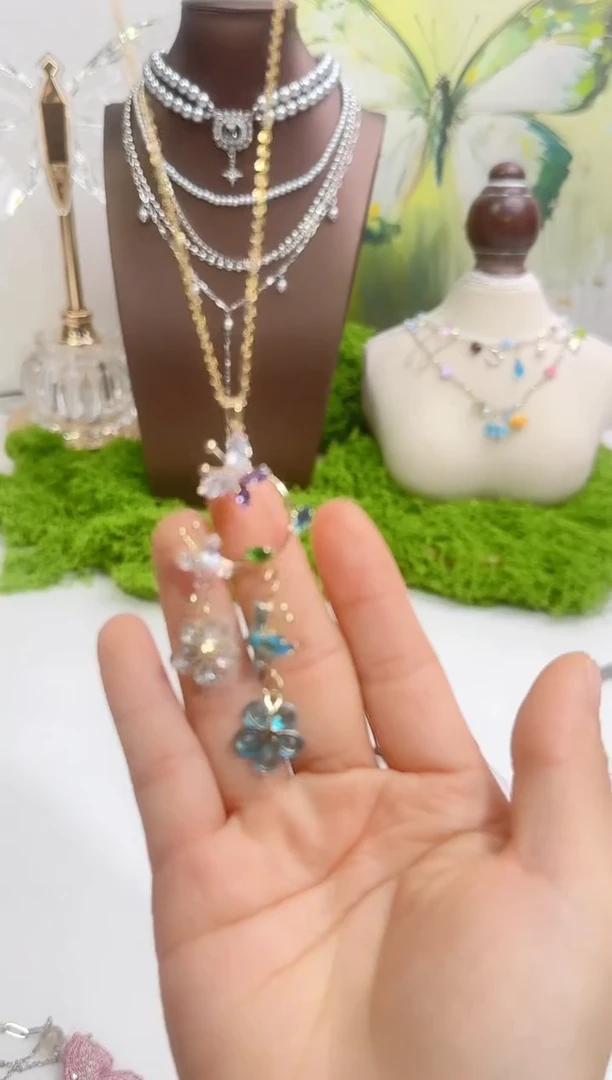 合成立方氧化锆合金锆石合金金色链子花朵