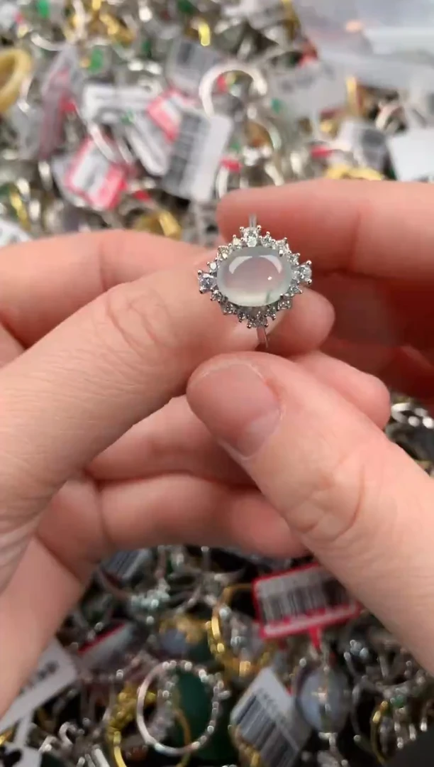 银S925镶嵌戒指翡翠10   2