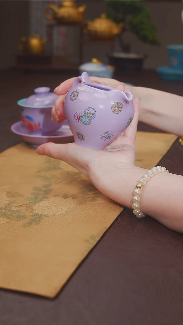 茶杯紫砂【宜景窑烟幕紫系列】公道