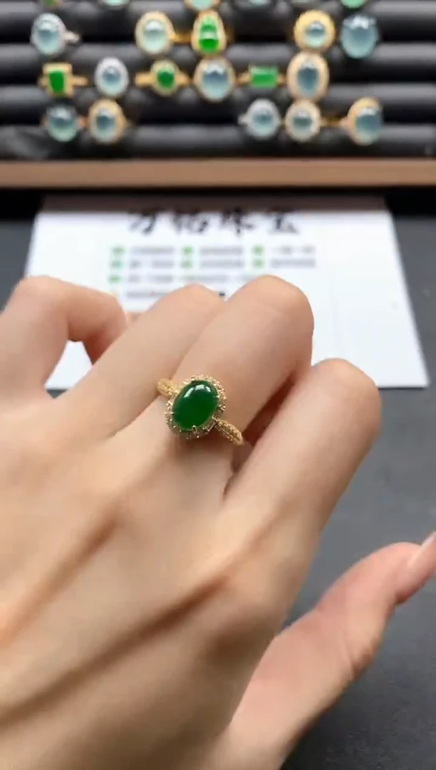 银S925镶嵌戒指翡翠51151