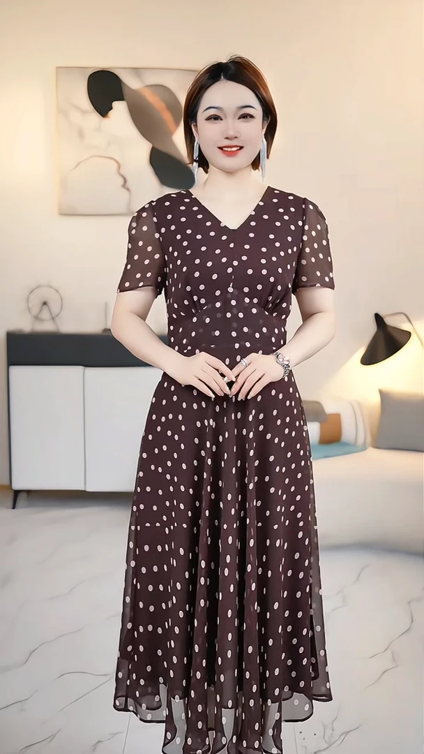 【深圳薇姐清仓】A 高端大码原创遮肉显瘦连衣裙 A8919