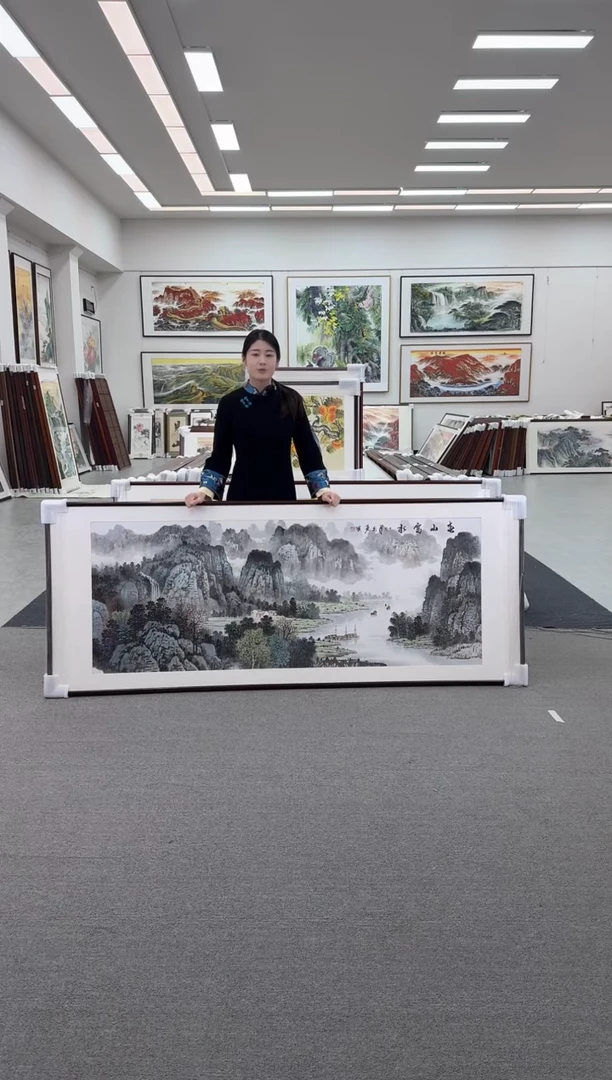 国画手绘 219*88  春来富水