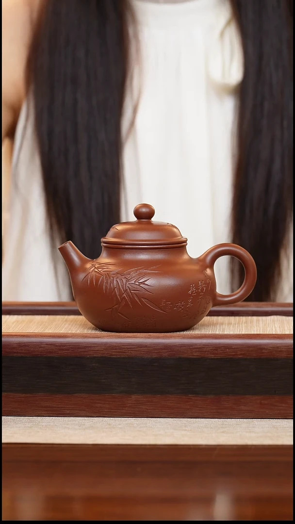 紫泥容天280cc宜兴手工紫砂壶