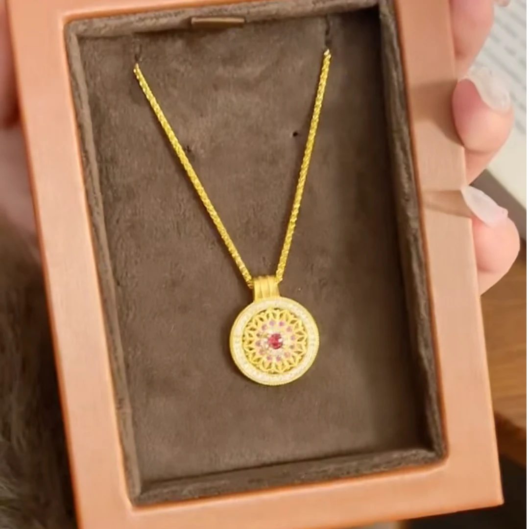 非金属珐琅吊坠 金色八宝罗盘吊坠