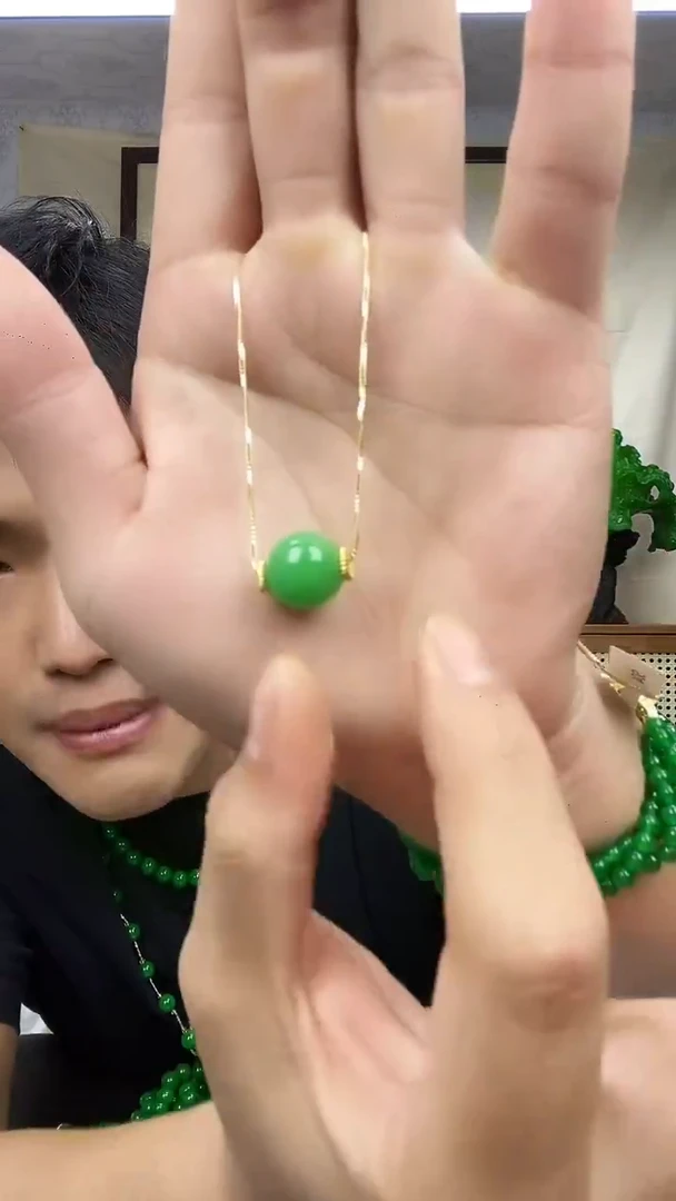 吊坠(赠链)14K金镶嵌翡翠D01