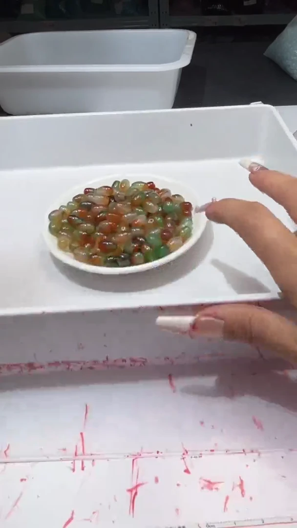 未镶嵌颈饰玛瑙/玉髓w2632孔雀敦煌7mm*10颗