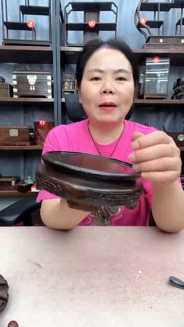 鸡翅木类端景台小李子红木工艺品343