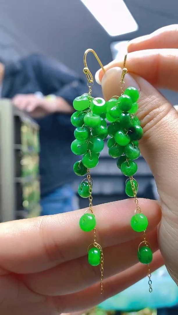 【闪购商品】翡翠耳饰合金0242翡翠耳钩