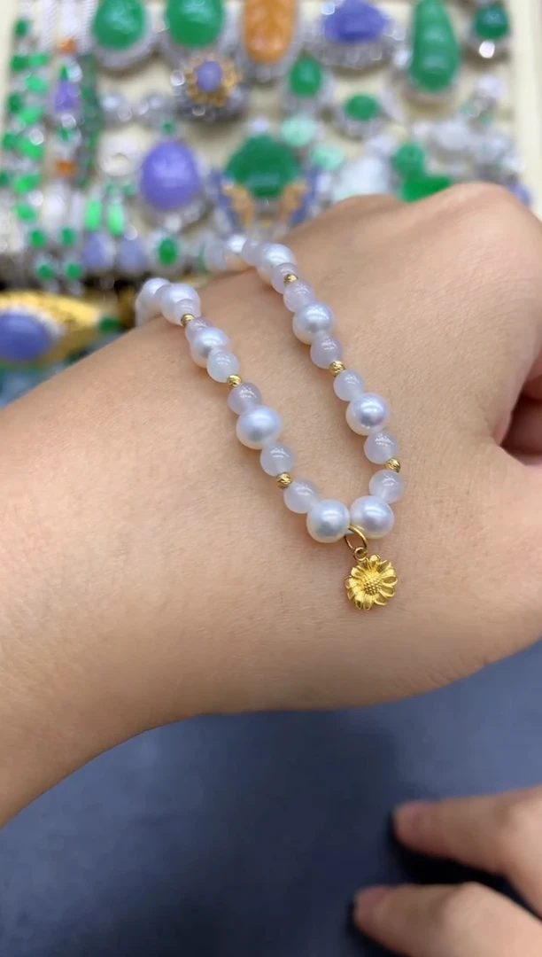 18K金镶嵌手链翡翠117-中国好珍宝