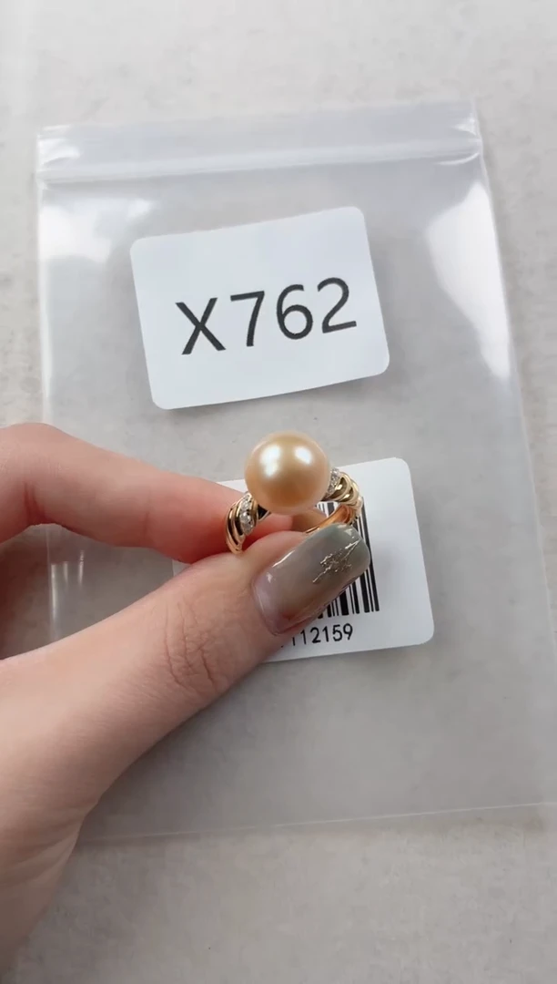 银S925镶嵌戒指海水珍珠X762