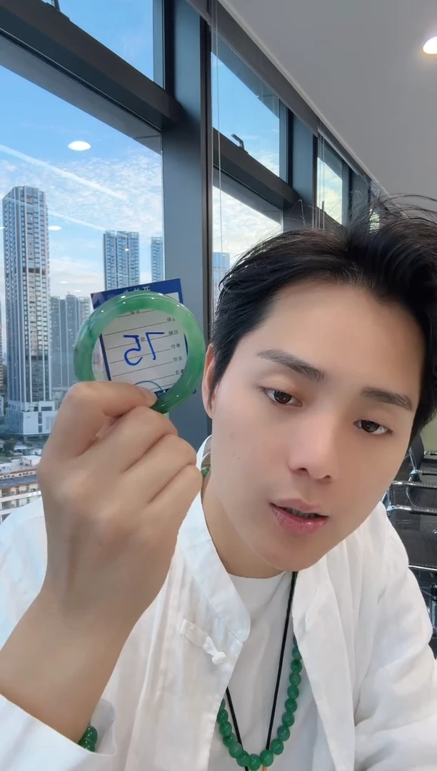 未镶嵌手镯石英质玉（非洲翠）55圈口  手镯手镯