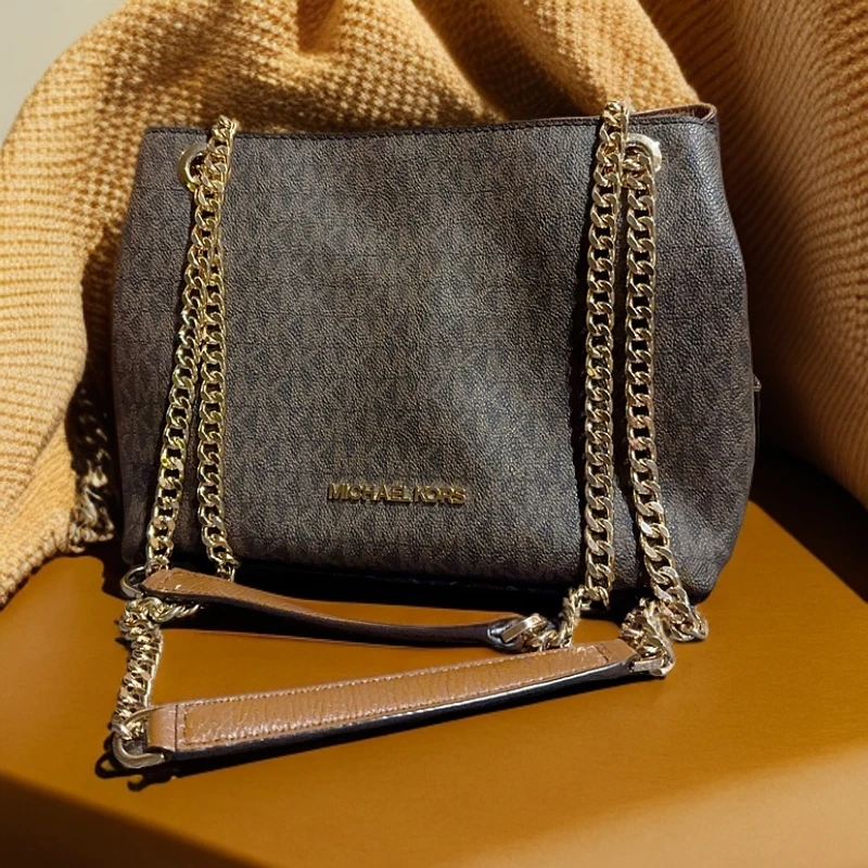 95新 MICHAEL KORS/迈克高仕 深棕色单肩包 1231 8337