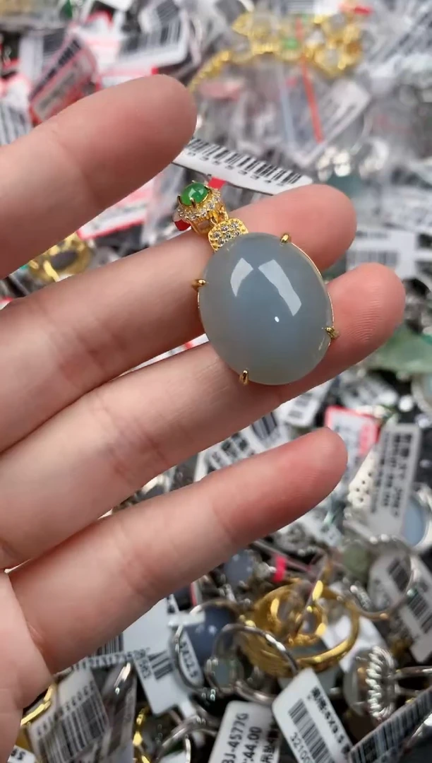 银S925镶嵌戒指翡翠555          9