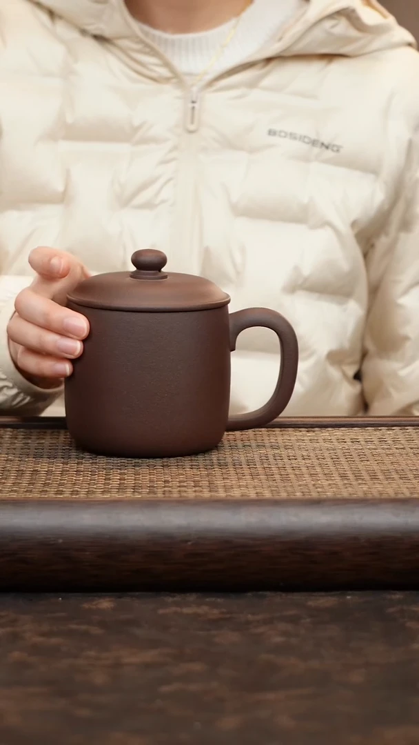 茶杯紫砂紫泥老板杯