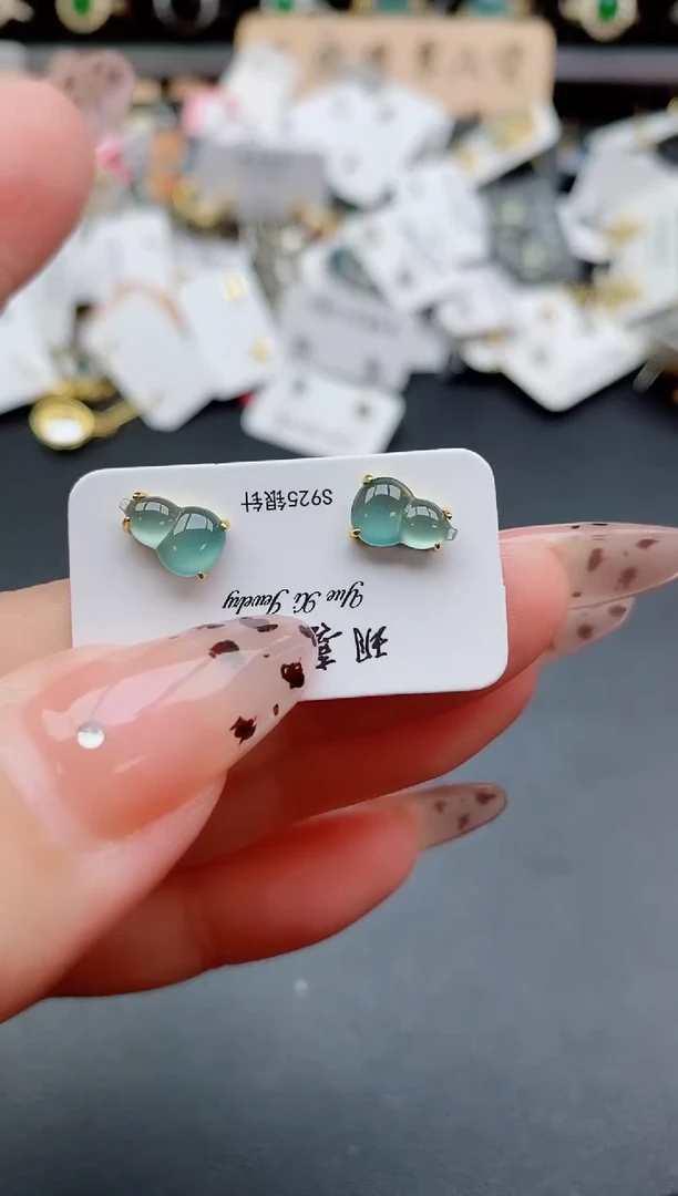 银S925镶嵌戒指翡翠1