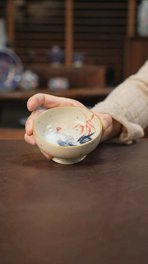 杯景德镇陶瓷杯碗柴烧多人