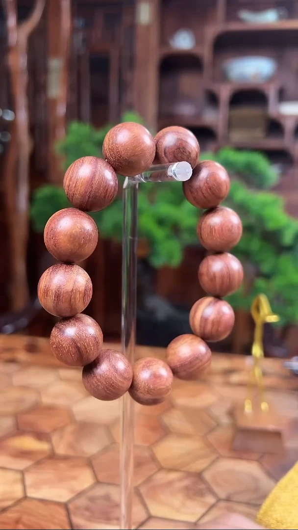 手串/手链黄花梨/降香黄檀保真海黄1.8 顺纹油梨料无胶无蜡原木