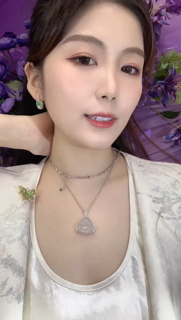 吊坠(不含链)18K金镶嵌翡翠C37翡翠