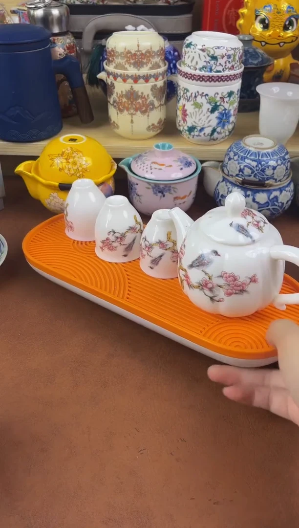 陶瓷茶具摆件旅行套组