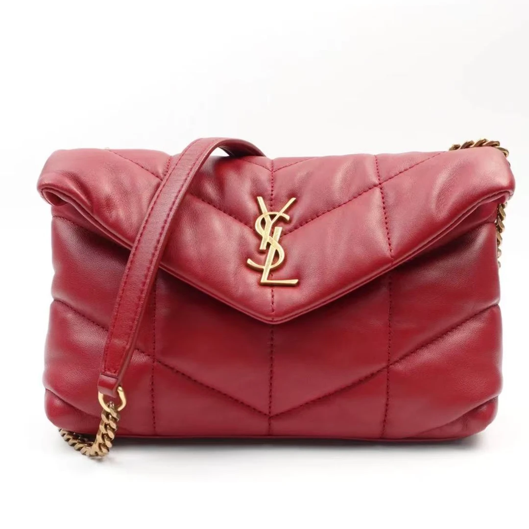 99新 YSL/圣罗兰 红色云朵小号/单肩包/友奢