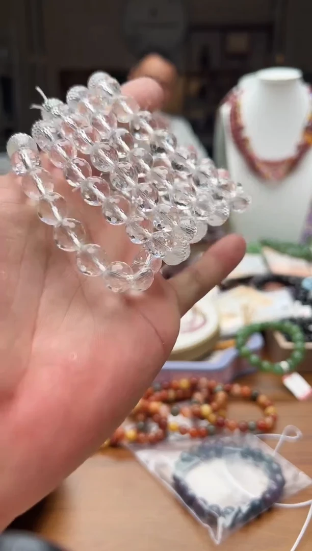 未镶嵌手链水晶白水晶128刻面 卡10 多样性发一